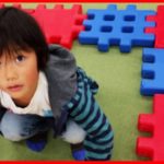 Kids Playing with STEP2 Slides and Little Tikes Big Waffle Blocks Toys Indoor Playground